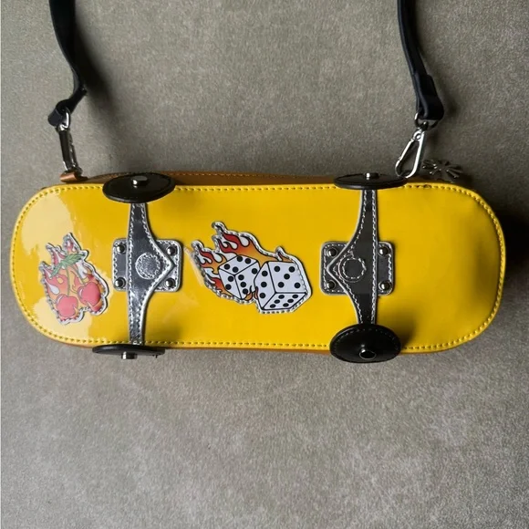 Kickflip Skateboard Crossbody Bag Yellow - Picture 5 of 12